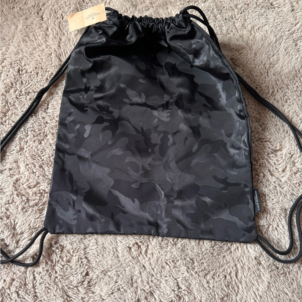 American Eagle Outfitters Black Camouflage Backpack